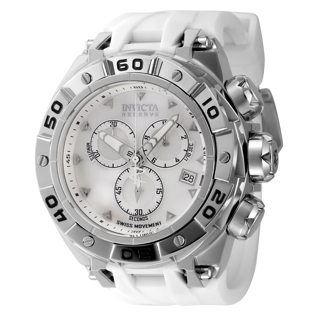 Mens white deals invicta watch