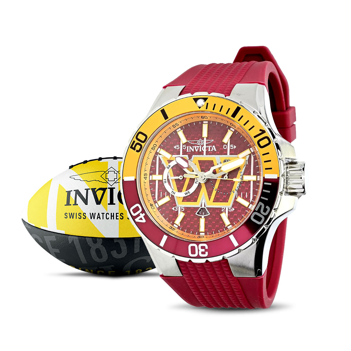 Invicta NFL Aviator 50mm Quartz Multi Function Glass Fiber Watch