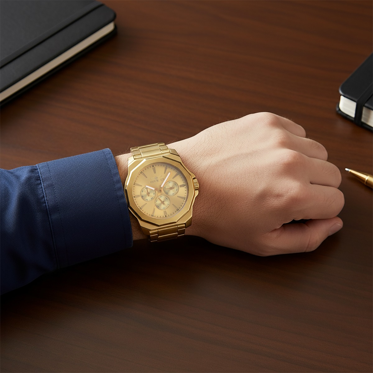 プラチニウ ムゴールド1 Frosted Midas Touch - All Gold Men's Watch | Paul Rich