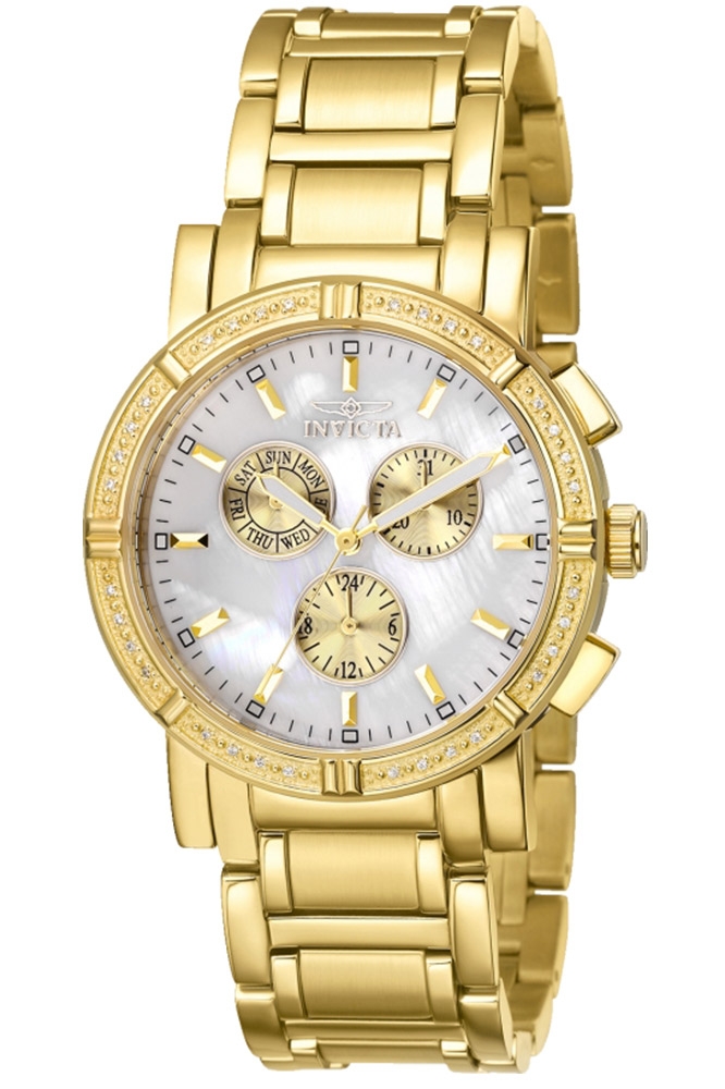 Invicta Wildflower Swiss Movement Quartz Watch - Gold case with Gold tone Stainless Steel band - Model 4743