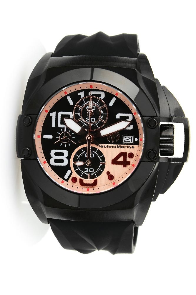 TechnoMarine Black Reef 45mm watch with Black Black+Copper dial VK67 Quartz - Model 515015