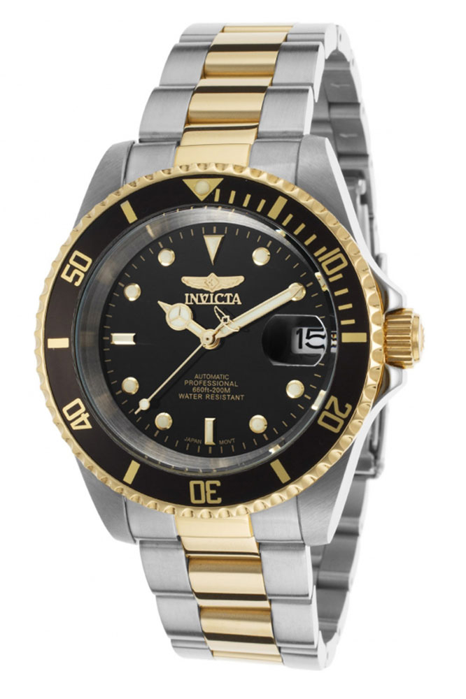 Invicta Pro Diver Men%27s Automatic 40mm Gold, Stainless Steel Case Black Dial - Model 8927OB
