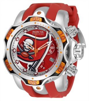 Invicta NFL Tampa Bay Buccaneers Swiss Ronda Z60 Caliber Men's Watch - 52.5mm, Steel, Red, Orange (33088)