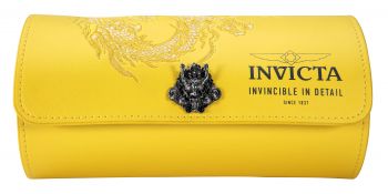 Invicta Watch 3-Slot Watch Roll With Dragon Clasps, Yellow (33921)