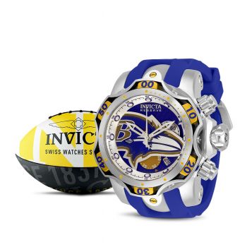 Invicta NFL Miami Dolphins Swiss Ronda Z60 Caliber Men's Watch - 52.5mm,  Steel, Blue, Orange (33058)