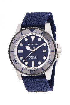 Invicta Pro Diver Automatic Men's Watch - 44mm Stainless Steel Case, Polyester Band, Navy Blue (35487)