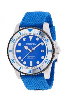 Invicta Pro Diver Automatic Men's Watch - 44mm Stainless Steel Case, Polyester Band, Blue (35488)