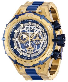 Invicta SHAQ .2 Carat Diamond Men's Watch - 54mm, Gold, Dark Blue (37737)