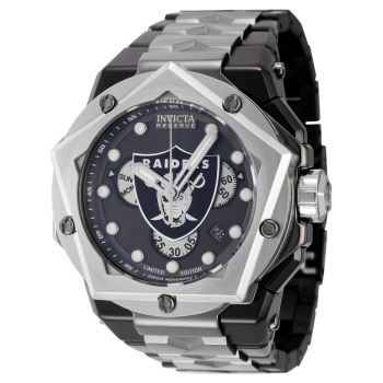 Invicta Reserve NFL Las Vegas Raiders Swiss Ronda Z60 Caliber Men's Watch - 54mm, Black, Titanium (44492)