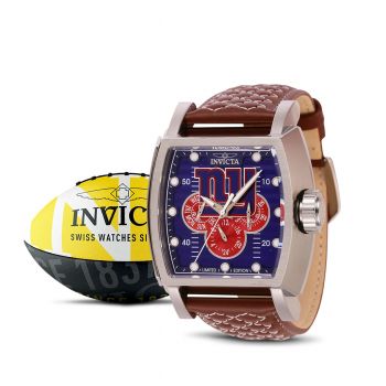 New York Giants Wooden Wristwatch - Chronograph Black Walnut Watch