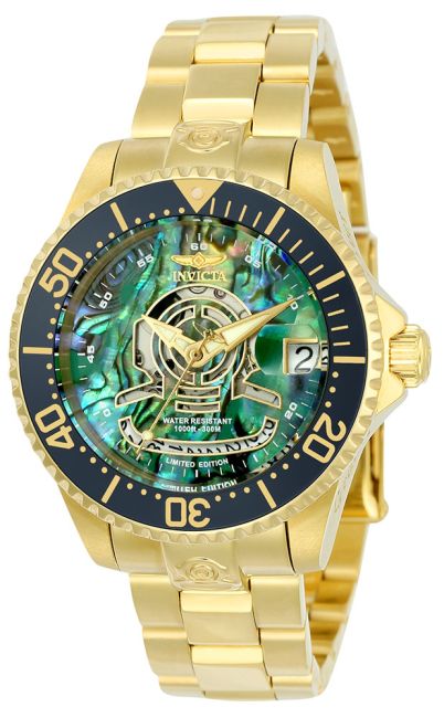 Invicta Pro Diver Automatic Unisex Watch w/ Abalone Dial - 38mm, Gold (23456)