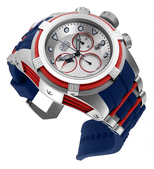 Invicta NFL New England Patriots Men's Watch - 53mm, Steel, Blue, Red (41432)