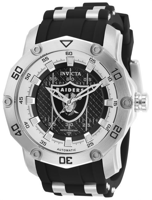 Invicta NFL Las Vegas Raiders Automatic Men's Watch - 50mm, Steel, Black  (32029)
