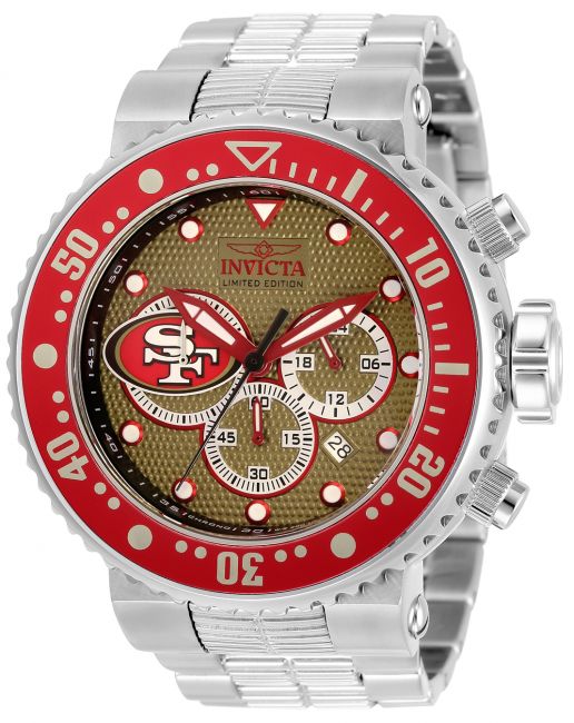 Invicta NFL San Francisco 49ers Venom Gen III 52mm Swiss Chronograph Watch  New