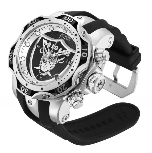 Invicta NFL Las Vegas Raiders Swiss Ronda Z60 Caliber Men's Watch - 52.5mm,  Steel, Black, Grey (33083)