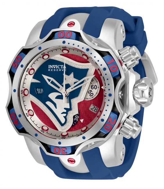 Invicta NFL New England Patriots Men's Watch - 53mm, Steel, Blue, Red (41432)