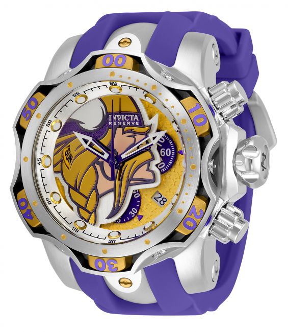 Invicta NFL Minnesota Vikings Purple Dial Men's Watch 35868 886678439034 -  Watches, NFL - Jomashop