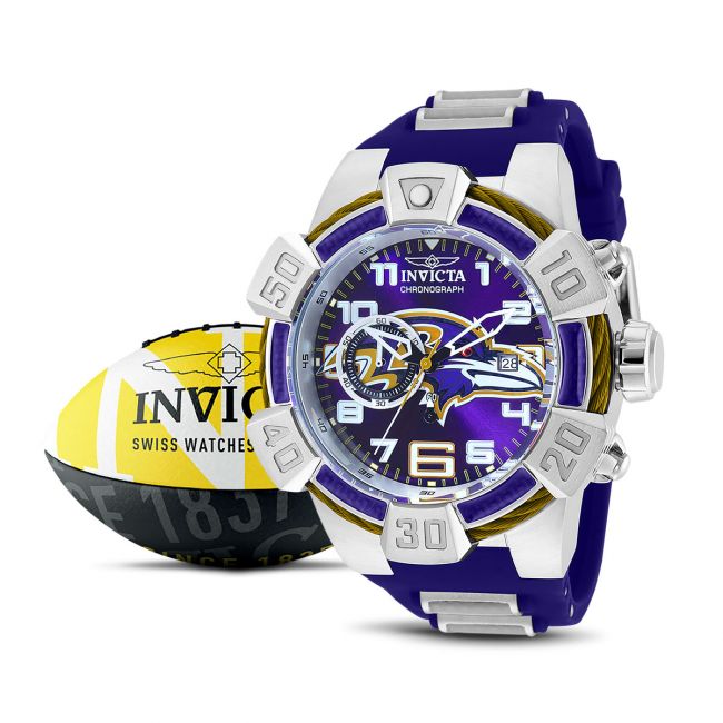 Invicta Nfl Baltimore Ravens Quartz Purple Dial Watch in Metallic for Men