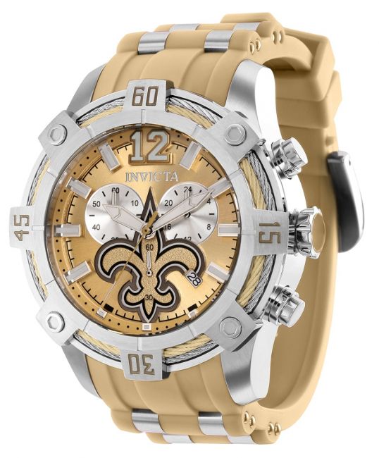 Invicta NFL New Orleans Saints Ivory Dial Men's Watch 35800