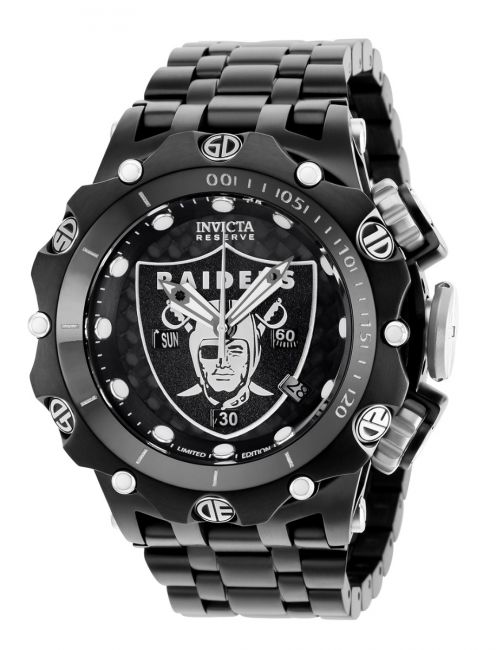 Invicta NFL Las Vegas Raiders Swiss Ronda Z60 Caliber Men's Watch - 51mm,  Black (36176)