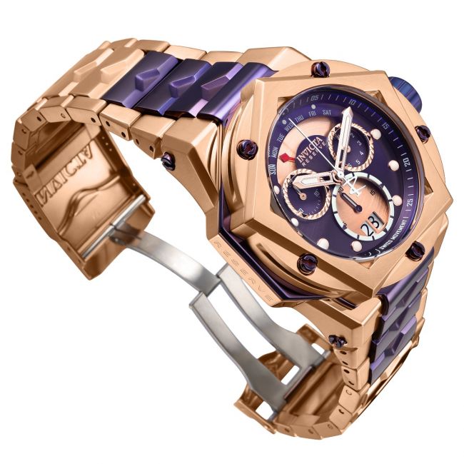 Invicta Reserve Helios Men's Watch - 54mm, Rose Gold, Purple (39254)