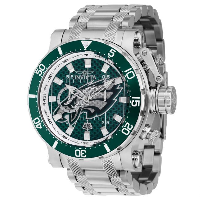 Invicta Nfl Philadelphia Eagles Quartz Green Dial Watch for Men