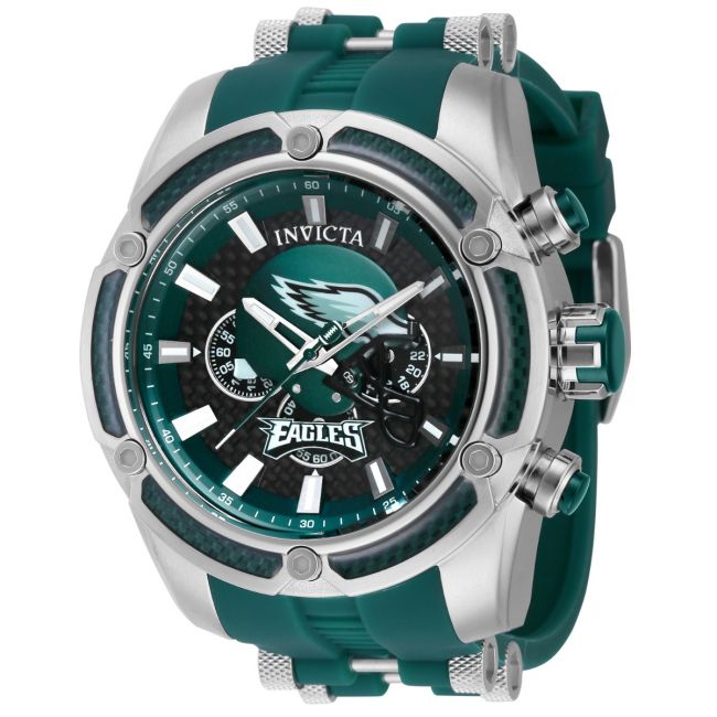 Invicta, Accessories, Nwot Invicta Mens Nfl Philadelphia Eagles Watch  525mm Steel Green