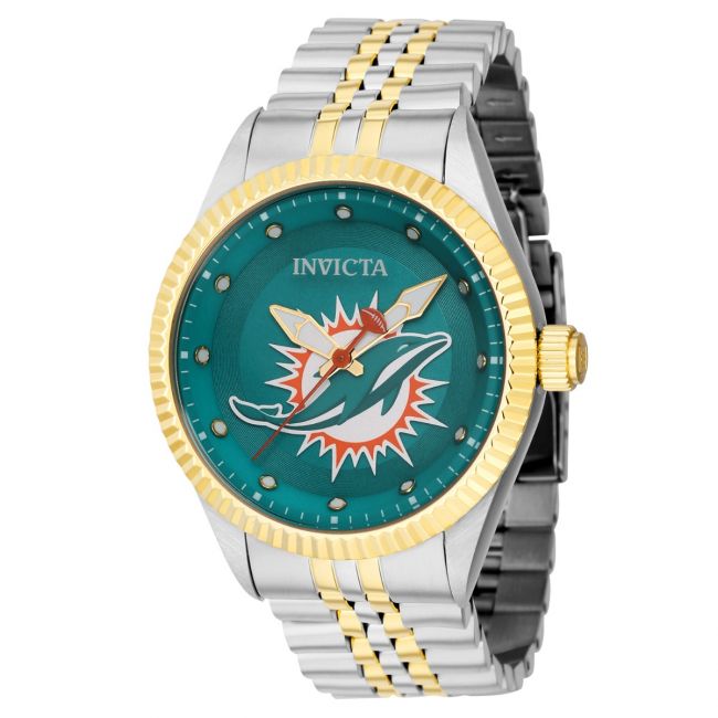 Invicta Nfl Miami Dolphins Quartz Orange Dial Watch in Blue for Men