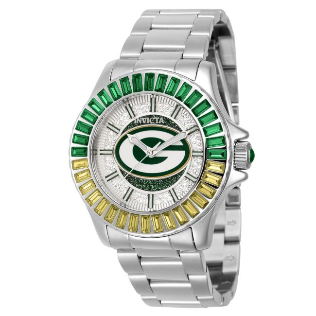 Buy the Invicta 42400 NFL Green Bay Packers Silver Tone Watch