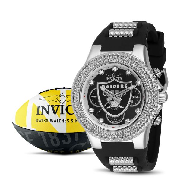 Invicta Nfl Las Vegas Raiders Quartz Black Dial Watch in Gray for