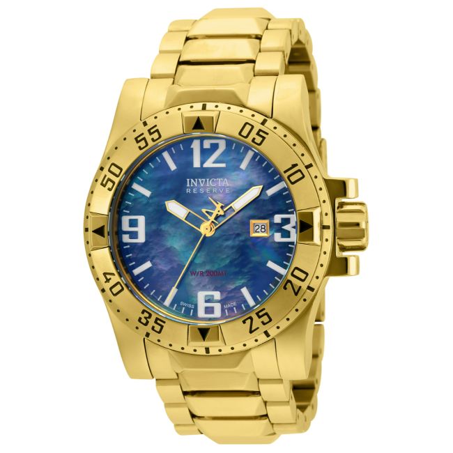 Invicta Reserve Excursion SWISS MADE Men's Watch w/ Mother of Pearl Dial - 49.5mm, Gold (6243)