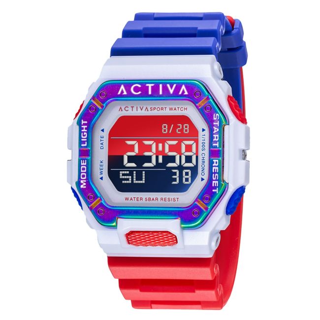 Activa X Invicta Unisex Digital Watch - 39.5mm, Red, Blue (ACW8059-004)