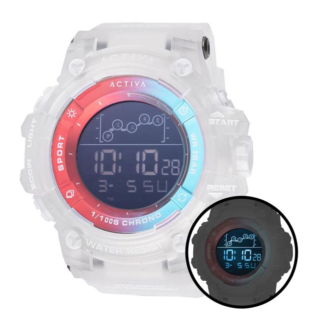 Activa X Invicta Men's Digital Watch - 50mm, White (ACW8082-001)