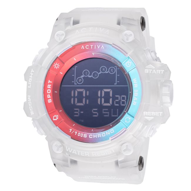 Activa X Invicta Men's Digital Watch - 50mm, White (ACW8082-001)