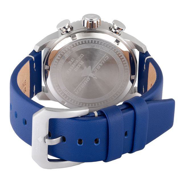 Chase Durer Flight Commander One Men's Watch - 46mm, Ivory, Blue (CDW-0088)