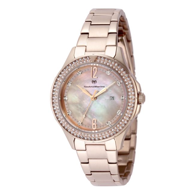 TechnoMarine Luna Tides Women's Watch w/ Mother of Pearl Dial - 33mm, Rose Gold (TM-826009)