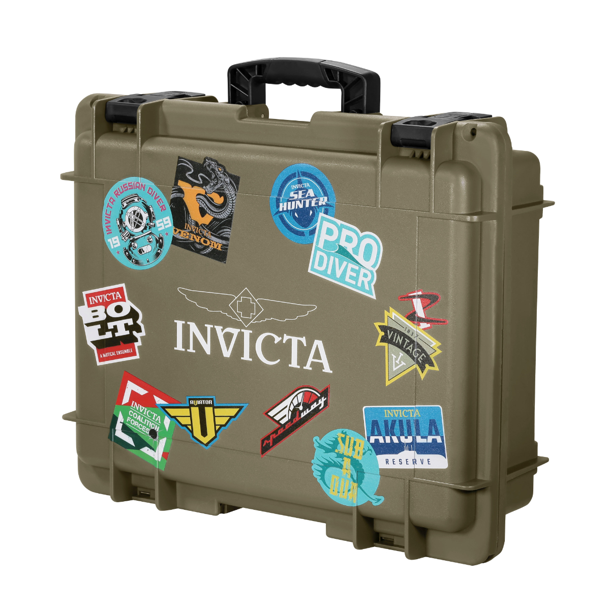 Invicta 15-Slot Dive Impact Watch Case, Patch, Green DC15PATCH-GRN)