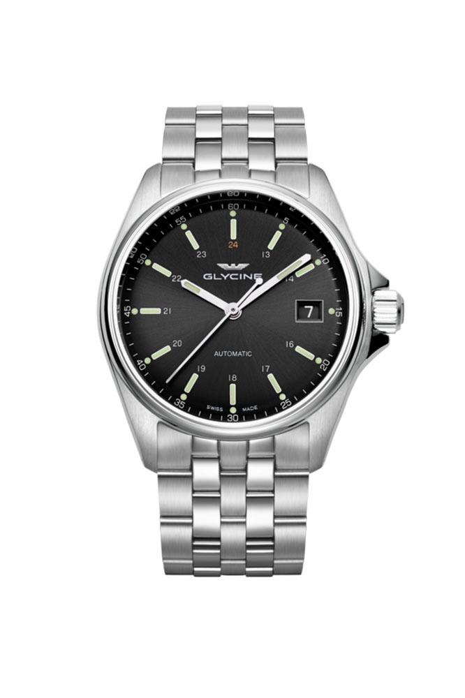 Pre-Owned Glycine Combat Automatic Mens Watch - 36mm Stainless Steel Case, Stainless Steel Band, Steel (GL0105)