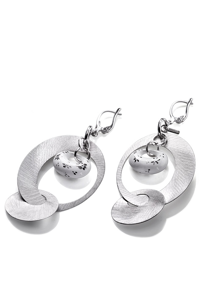 INVICTA Jewelry Grazia Earrings None 12 Silver 925 and Ceramic Rhodium+White - Model J0016