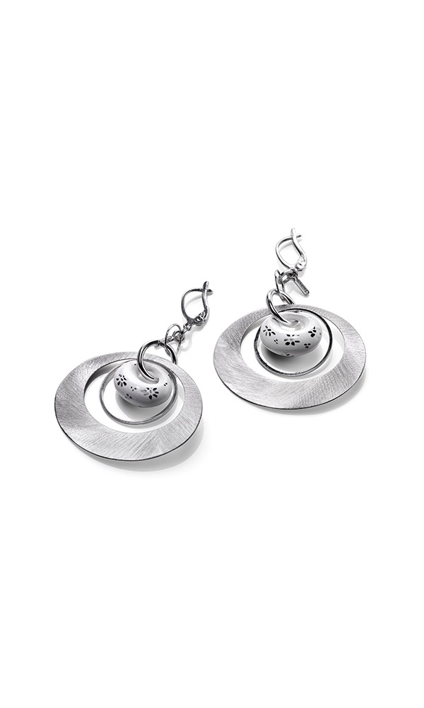 INVICTA Jewelry Grazia Earrings None 5 Silver 925 and Ceramic Rhodium+White - Model J0018