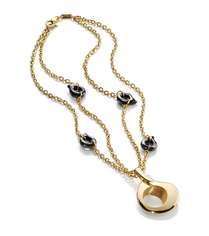 INVICTA Jewelry Incanto Necklaces 60 25.8 Silver 925 and Ceramic Black+Yellow Gold - Model J0054