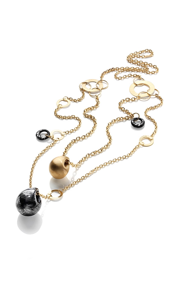 INVICTA Jewelry Incanto Necklaces 105 54.3 Silver 925 and Ceramic Black+Yellow Gold+Platinum - Model J0063