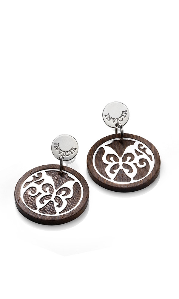 INVICTA Jewelry Paradiso Earrings None 10.1 Silver 925 and Wenge Wood Rhodium+Wood - Model J0082