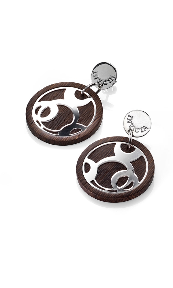INVICTA Jewelry Paradiso Earrings None 11.6 Silver 925 and Wenge Wood Rhodium+Wood - Model J0090
