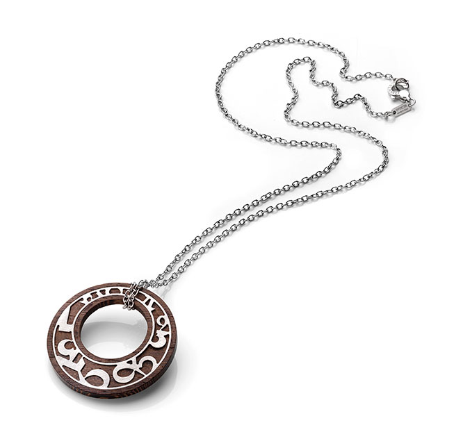 INVICTA Jewelry NUMBERS Necklaces 80 17.2 Silver 925 and Wenge Wood Rhodium+Wood - Model J0166
