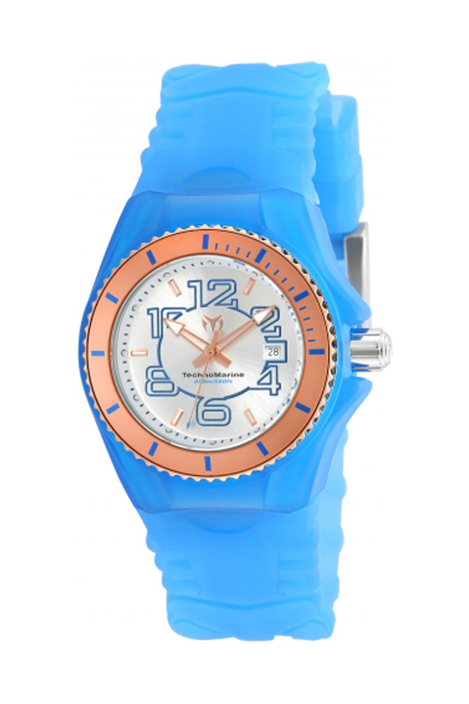 TechnoMarine Cruise JellyFish 34mm watch with Rose Gold + Silver dial 585 Quartz - Model TM-115135