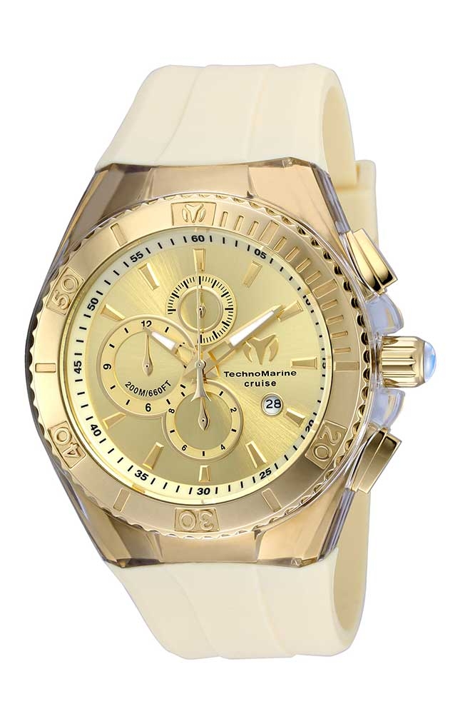 TechnoMarine Cruise Star 45mm watch with Gold Gold dial OS60 Quartz - Model 115216