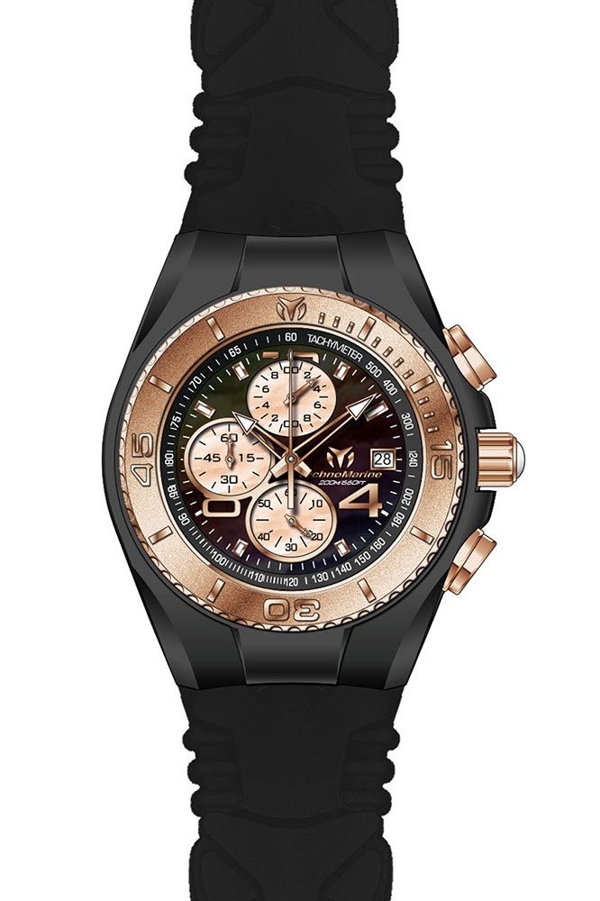 TechnoMarine Cruise Jellyfish 46mm watch with Black Black+Rose Gold dial VD57 Quartz - Model 115351