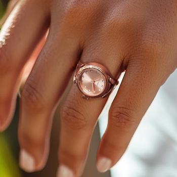 Invicta Angel Hammered Pearl Stacker Women's Ring, Gold, 9 (MM-00744)