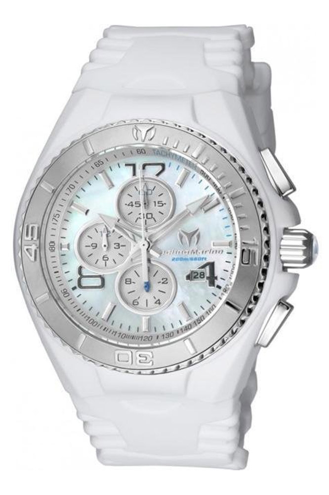 TechnoMarine Cruise JellyFish Men's Watch w/ Mother of Pearl Dial - 46mm, White (TM-115356)